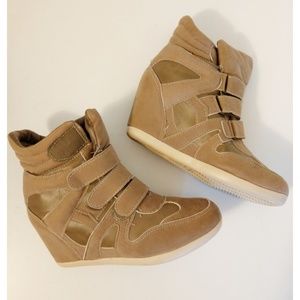 Taupe Sneaker Wedges